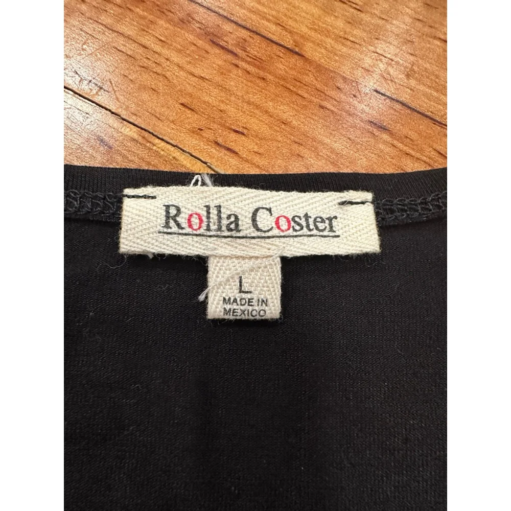 Rolla Coster Black Twist Front V Neck Jersey Maxi Dress Large - Picture 6 of 8